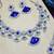 Blue rhodium premium designer american diamond and stone work necklace set