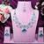 Green rhodium premium designer american diamond and stone work necklace set