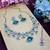 Green rhodium premium designer american diamond and stone work necklace set
