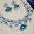 Green rhodium premium designer american diamond and stone work necklace set