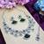 Green rhodium premium designer american diamond and stone work necklace set