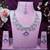 Purple rhodium premium designer american diamond and stone work necklace set