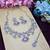 Purple rhodium premium designer american diamond and stone work necklace set
