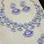 Purple rhodium premium designer american diamond and stone work necklace set