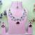 Maroon rhodium premium designer american diamond and stone work necklace set