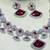 Maroon rhodium premium designer american diamond and stone work necklace set