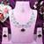Green rhodium premium designer american diamond and stone work necklace set