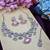 Pink rhodium premium designer american diamond and stone work necklace set