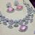 Pink rhodium premium designer american diamond and stone work necklace set