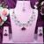Purple rhodium premium designer american diamond and stone work necklace set