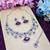Purple rhodium premium designer american diamond and stone work necklace set