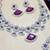 Purple rhodium premium designer american diamond and stone work necklace set