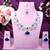 Blue rhodium premium designer american diamond and stone work necklace set