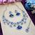 Blue rhodium premium designer american diamond and stone work necklace set