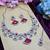 Pink rhodium premium designer american diamond and stone work necklace set