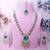 Green yellow gold premium designer american diamond and stone work necklace set