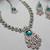 Green yellow gold premium designer american diamond and stone work necklace set