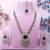 Green yellow gold premium designer american diamond and stone work necklace set
