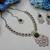 Green yellow gold premium designer american diamond and stone work necklace set