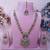 Purple yellow gold premium designer american diamond and stone work necklace set
