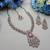 Purple yellow gold premium designer american diamond and stone work necklace set