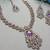 Purple yellow gold premium designer american diamond and stone work necklace set