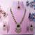 Green yellow gold premium designer american diamond and stone work necklace set