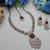 Maroon yellow gold premium designer american diamond and stone work necklace set