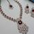Maroon yellow gold premium designer american diamond and stone work necklace set
