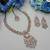 Pink yellow gold premium designer american diamond and stone work necklace set
