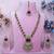 Purple yellow gold premium designer american diamond and stone work necklace set