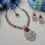 Purple yellow gold premium designer american diamond and stone work necklace set