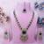 Blue yellow gold premium designer american diamond and stone work necklace set