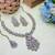 White yellow gold premium designer american diamond and stone work necklace set