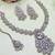 White yellow gold premium designer american diamond and stone work necklace set