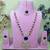 Blue rose gold premium designer american diamond and stone work necklace set
