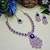 Blue rose gold premium designer american diamond and stone work necklace set