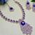 Blue rose gold premium designer american diamond and stone work necklace set