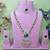 Green rose gold premium designer american diamond and stone work necklace set