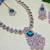 Green rose gold premium designer american diamond and stone work necklace set