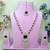 Green rose gold premium designer american diamond and stone work necklace set