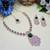 Green rose gold premium designer american diamond and stone work necklace set