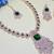 Green rose gold premium designer american diamond and stone work necklace set