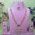 Purple rose gold premium designer american diamond and stone work necklace set
