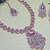 Purple rose gold premium designer american diamond and stone work necklace set