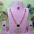 Maroon rose gold premium designer american diamond and stone work necklace set