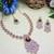 Green rose gold premium designer american diamond and stone work necklace set