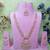 Pink rose gold premium designer american diamond and stone work necklace set