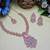 Pink rose gold premium designer american diamond and stone work necklace set