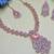 Pink rose gold premium designer american diamond and stone work necklace set